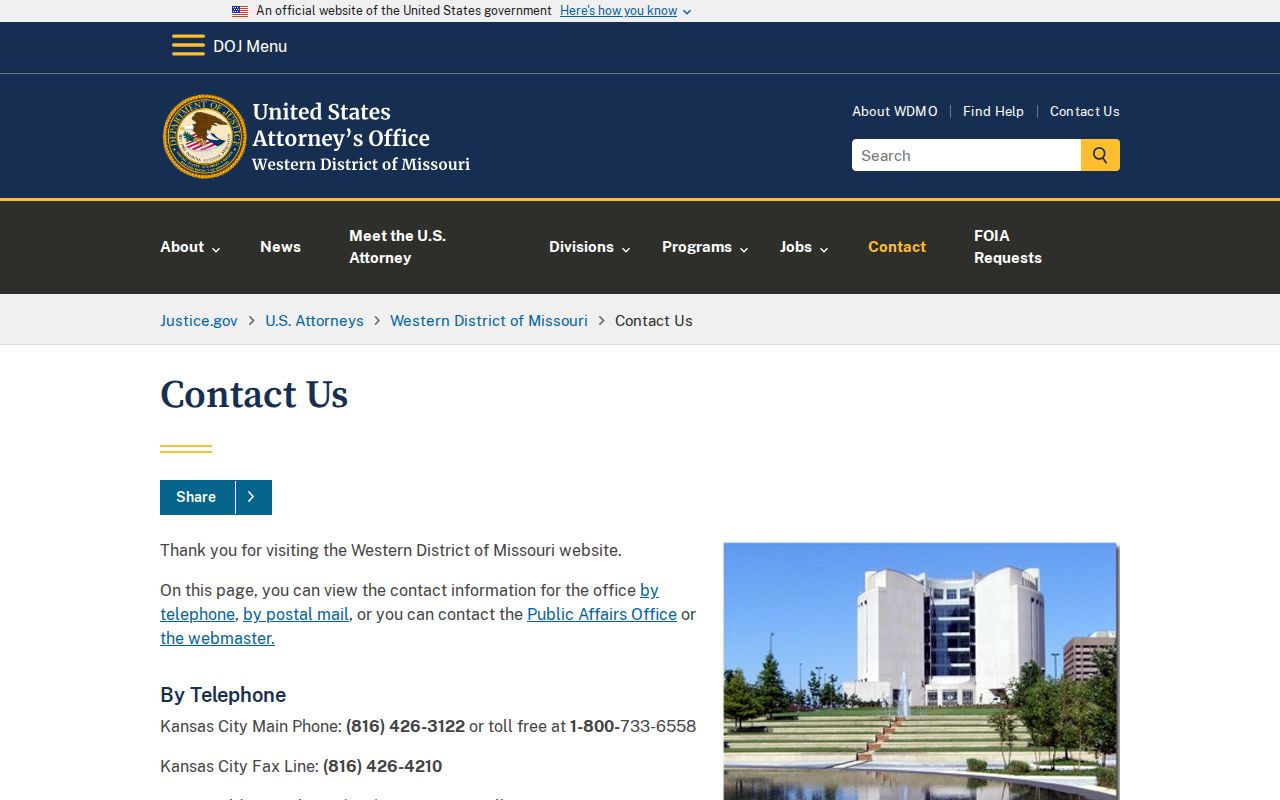 Springfield United States Attorney office contact information
